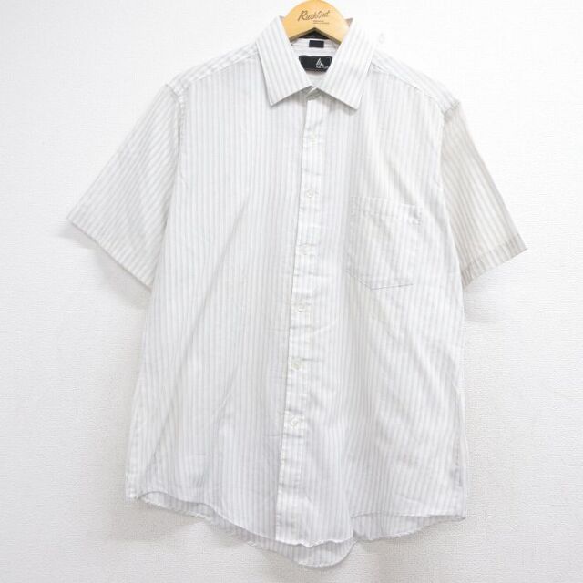 00s 半袖シャツ ストライプ ホワイト メンズXL相当 | 古着