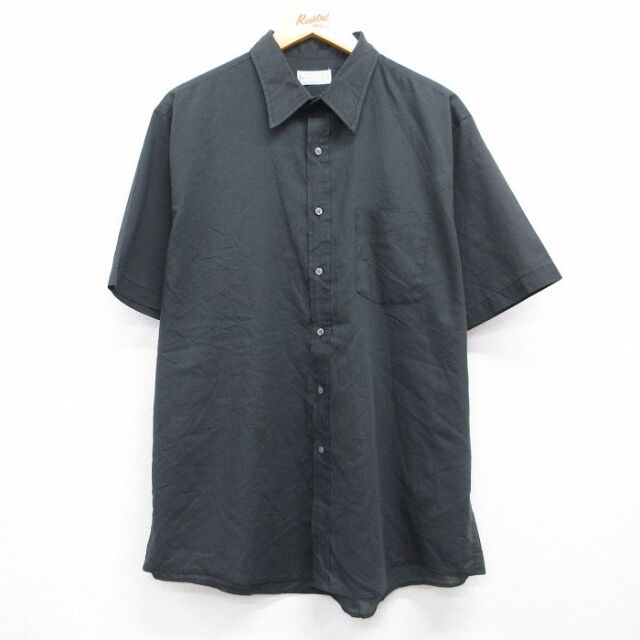 XL★古着 半袖 シャツ メンズ  90年代 90s USA製 ブラック 26jun23
