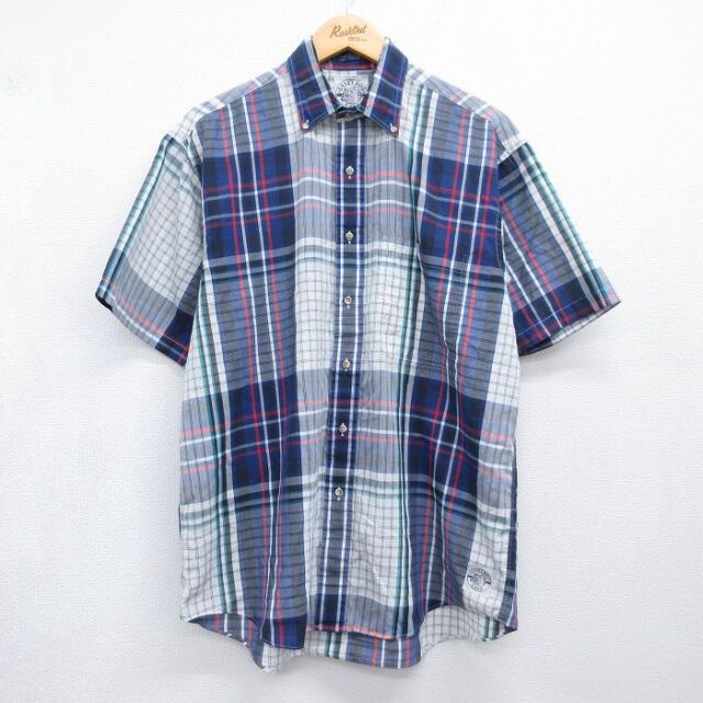 GANT 00s 半袖シャツ ネイビーチェック メンズL相当 | 古着