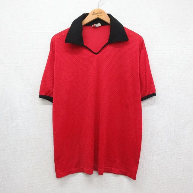 チャンピオン 80s 半袖トップス Locker Room Tops メッシュ地 レッド メンズXL相当 | 古着