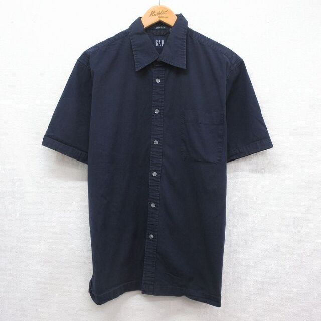 XL★古着 ギャップ GAP 半袖 シャツ メンズ 00年代 00s ネイビー 26jul04