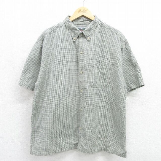 EMS 90s 半袖シャツ カーキチェック メンズXL相当 | 古着