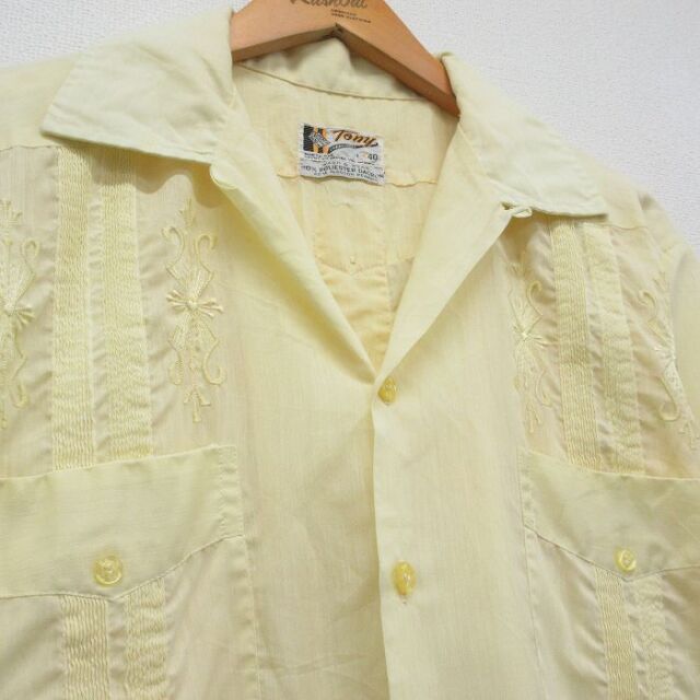 古着通販 XL☆古着 半袖 キューバ シャツ メンズ 80年代 80s 開襟