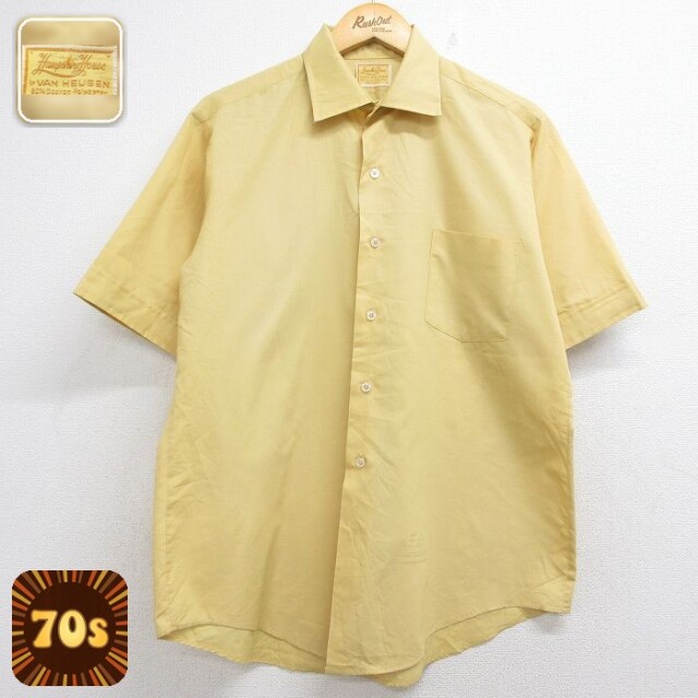 バンヒューセン 70s 半袖シャツ イエロー メンズL相当 | 古着