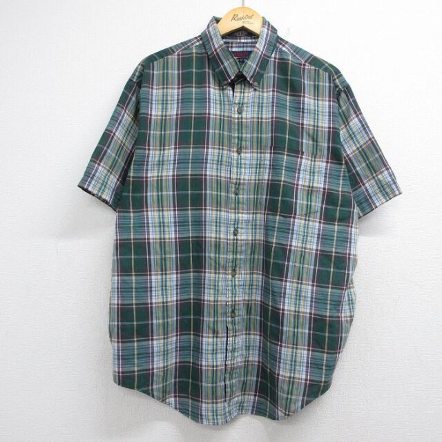 アロー 00s 半袖シャツ グリーンチェック メンズXL相当 | 古着