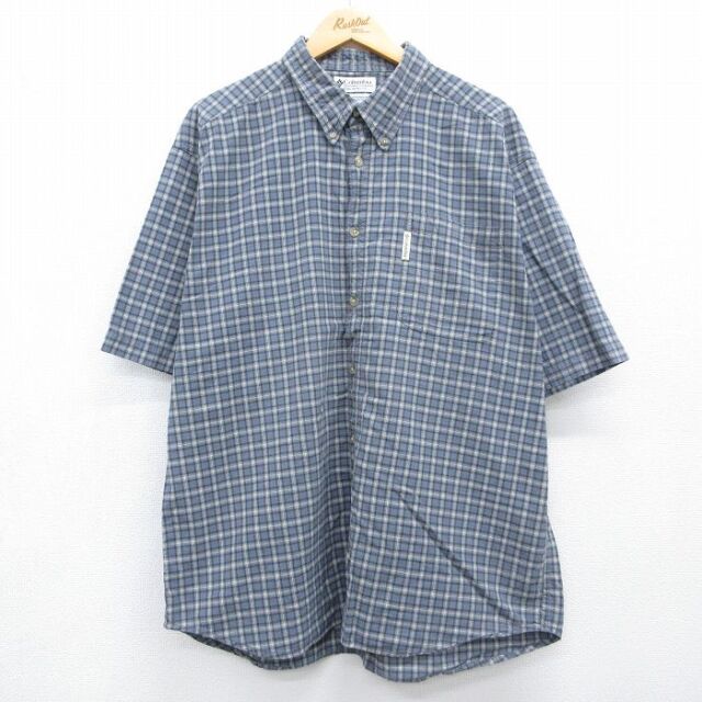 コロンビア 00s 半袖シャツ グレーチェック メンズXL相当 | 古着