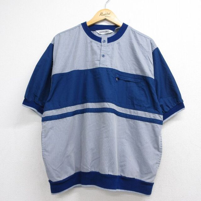 ピエールカルダン 90s 半袖トップス ツートンカラー グレー メンズL相当 | 古着