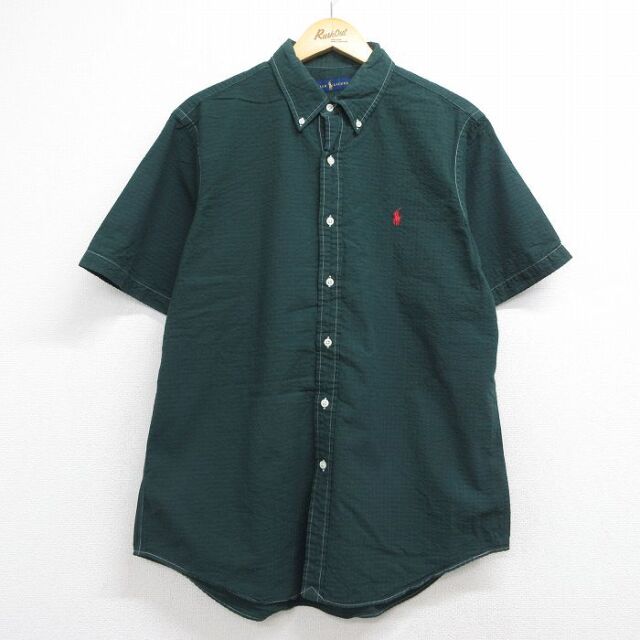 ラルフローレン 半袖シャツ ワンポイントロゴ グリーン メンズL相当 | 古着