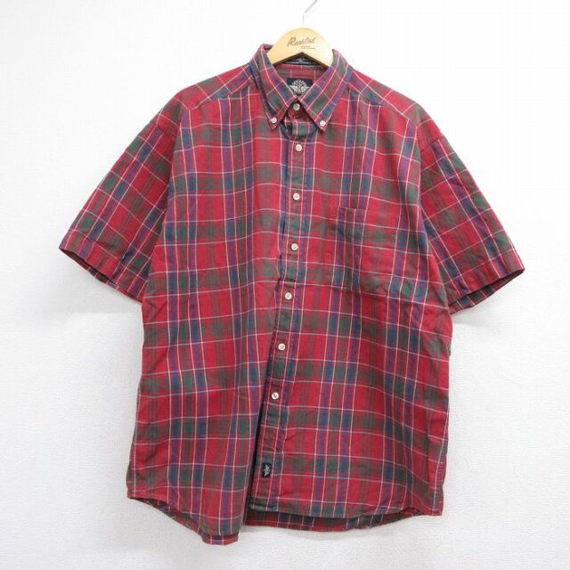 ドッカーズ 90s 半袖シャツ チェック レッド メンズXL相当 | 古着
