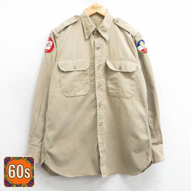 【50%OFF】60s ミリタリーシャツ ARMY ベージュ L | 古着