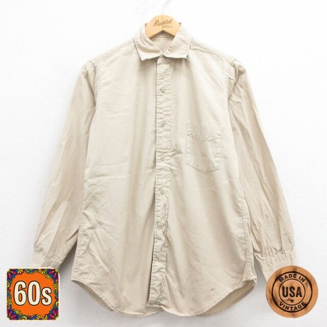 【50%OFF】60s ミリタリーシャツ ベージュ M | 古着