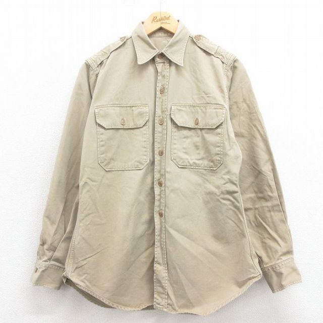 【50%OFF】50s ミリタリーシャツ ベージュ M | 古着
