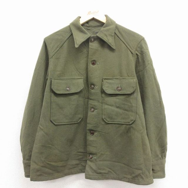 70s ミリタリーシャツ グリーン M | 古着
