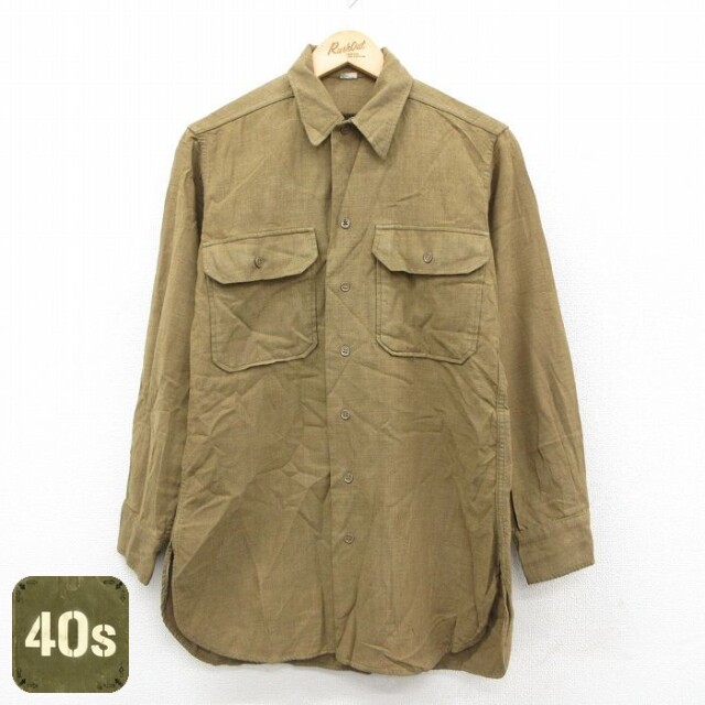 【50%OFF】40s ミリタリーシャツ グリーン M | 古着
