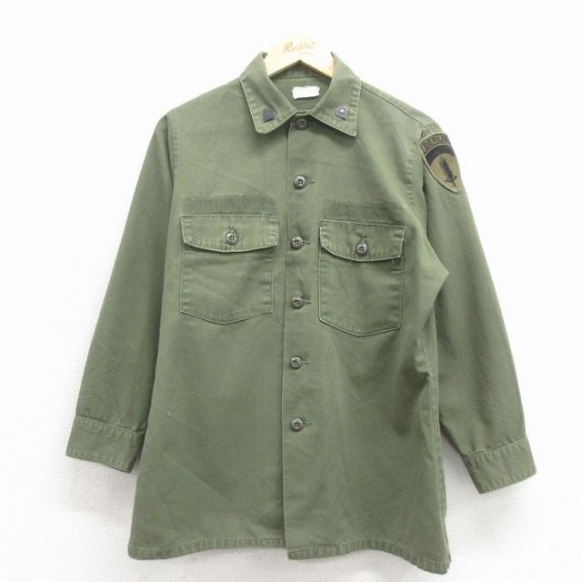 70s ユーティリティシャツ グリーン L | 古着