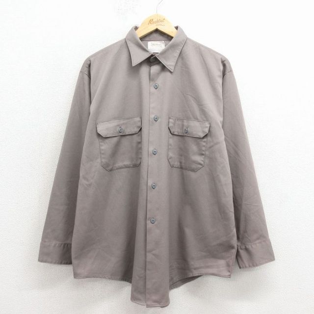 パワーハウス 70s 長袖ワークシャツ グレー メンズXL相当 | 古着