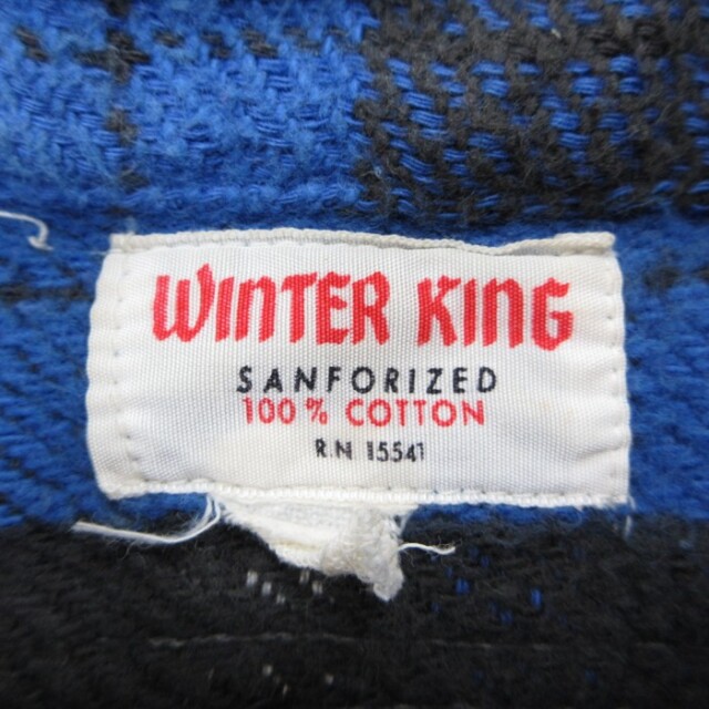 古着通販 L☆古着 WINTER KING ブルーチェ 長袖 ビンテージ シャツ