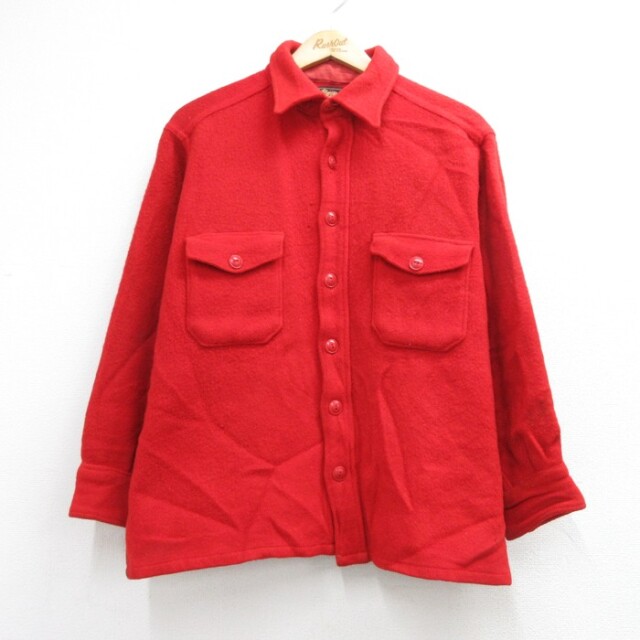 ウールリッチ 60s 長袖シャツ フラップポケット レッド メンズL相当 | 古着