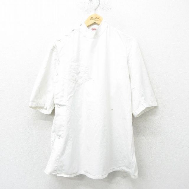 【50%OFF】60s 半袖ミリタリースモックシャツ ホワイト S | 古着