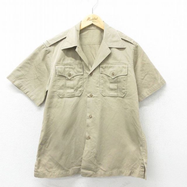 【50%OFF】50s 半袖シャツ 開襟 ベージュ M | 古着