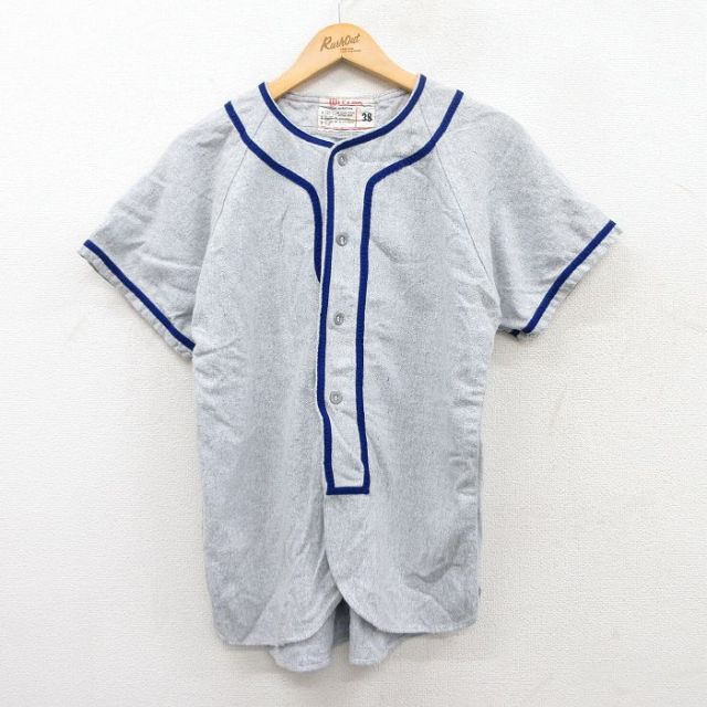 M★古着 ウィルソン 半袖 ビンテージ ベースボール シャツ メンズ 60年代 60s WILSON MOTORS 9 刺繍 ラグラン USA製 グレー 【spe】 25may10 中古 トップス