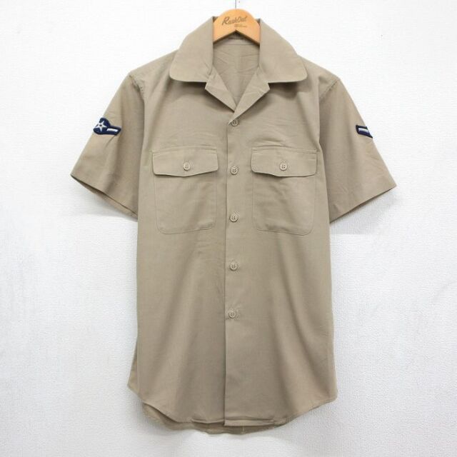 古着通販 M☆古着 半袖 ビンテージ ミリタリー シャツ メンズ 70年代