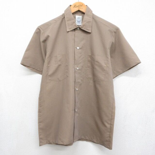 70s 半袖シャツ ブラウン メンズS相当 | 古着