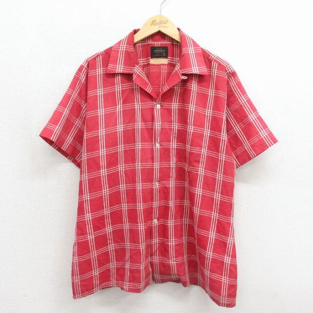 レア　50s〜60s ライオンズクラブ　半袖シャツ　ビンテージ　古着 古着通販 XL☆古着 アロー 半袖 ビンテージ シャツ メンズ 60年代 60s