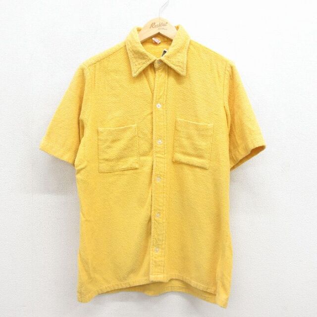 70s 半袖シャツ パイル地 イエロー メンズL相当 | 古着