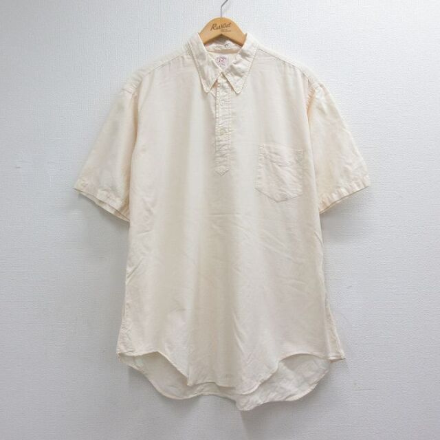 60s 半袖シャツ 生成り ベージュ メンズXL相当 | 古着