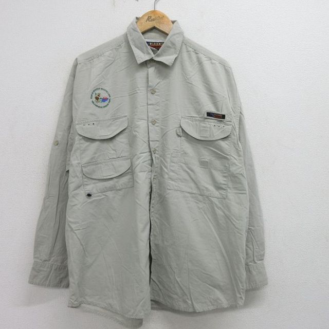 00s 長袖フィッシングシャツ ムースレイク カーキ XL | 古着
