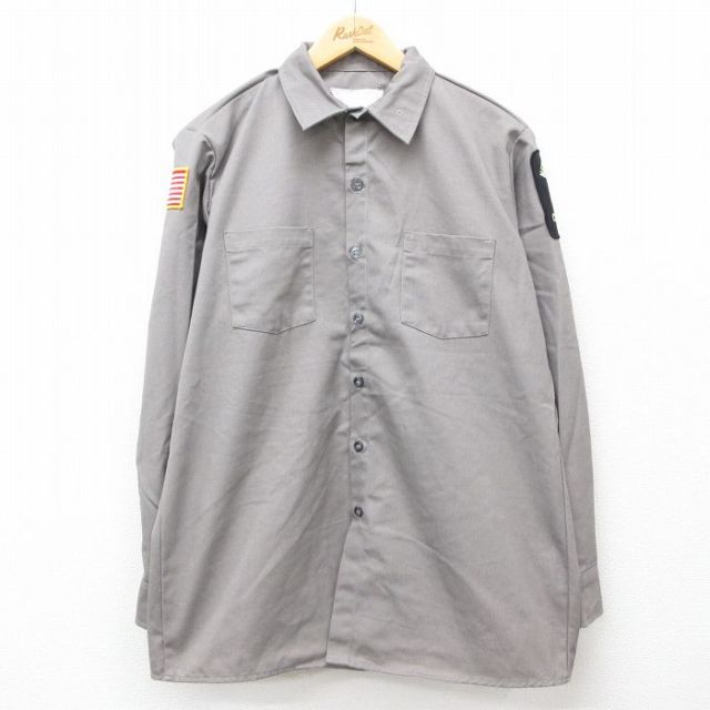 長袖ワークシャツ ニューヨーク グレー L | 古着