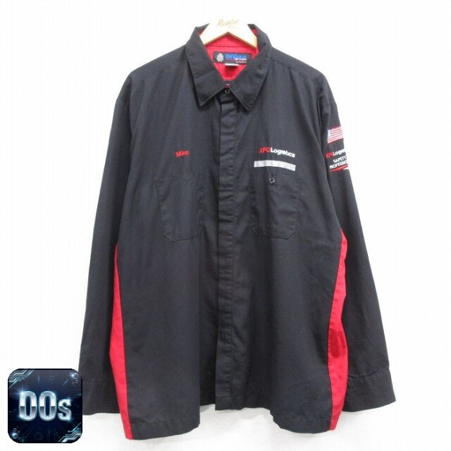 【50%OFF】XPO Logistics 00s 長袖ワークシャツ リップストップ ブラック XL | 古着