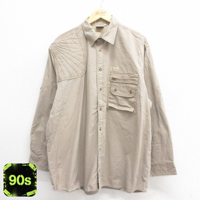 【50%OFF】ハンティングシャツ ベージュ XL | 古着