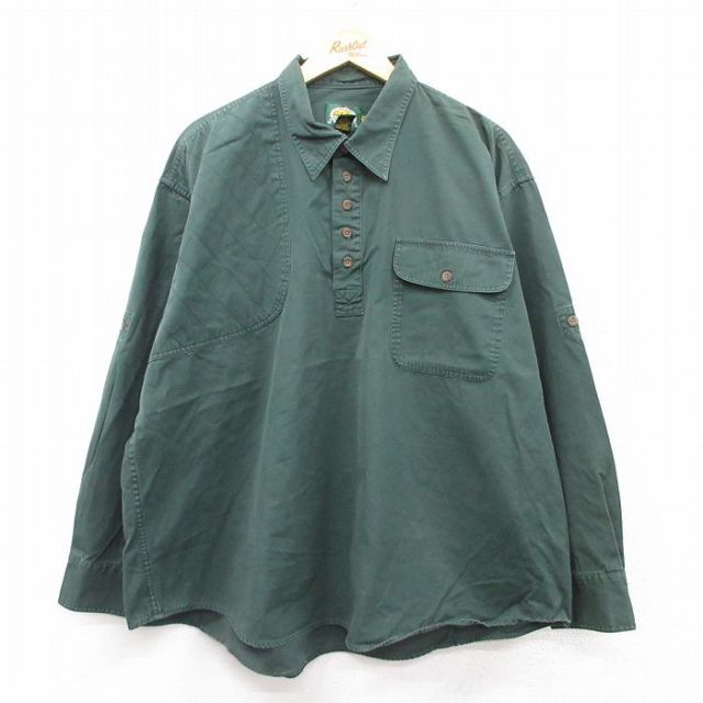 【50%OFF】XL★古着 カベラス 長袖 ハンティング シャツ メンズ 00年代 00s 大きいサイズ コットン 緑 グリーン 25aug18 中古 トップス