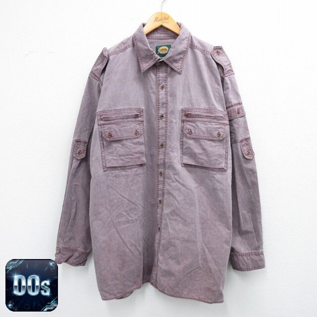 【50%OFF】カベラス 00s 長袖ワークシャツ バーガンディ XL | 古着