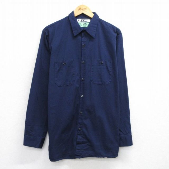 L★古着 レッドキャップ 長袖 ワーク シャツ 00年代 00s コットン 濃紺 ネイビー 25oct02 中古 メンズ トップス