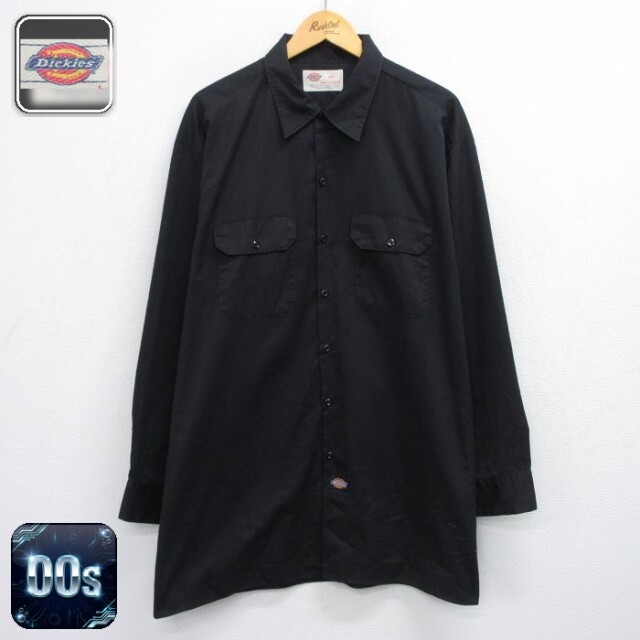 【50%OFF】ディッキーズ 00s 長袖シャツ ブラック XL | 古着