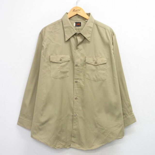 古着通販 XL☆古着 タウンクラフト 長袖 シャツ メンズ 70年代 70s
