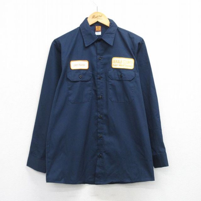 ビッグベン 90s 長袖ワークシャツ DEKALB ネイビー M | 古着