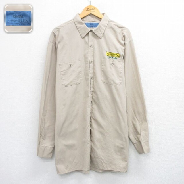 【50%OFF】CiNTAS 長袖ワークシャツ JB HUNT ベージュ XL | 古着