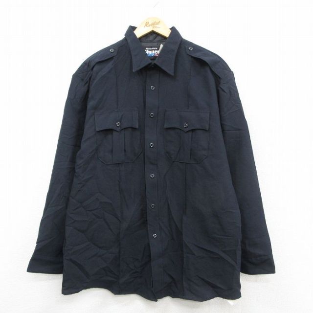 ブラウアー 90s ワークシャツ 濃紺 XL | 古着