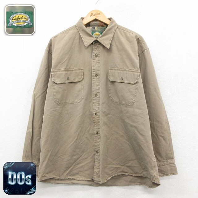 【50%OFF】カベラス 00s 長袖ハンティングシャツ ベージュ XL | 古着