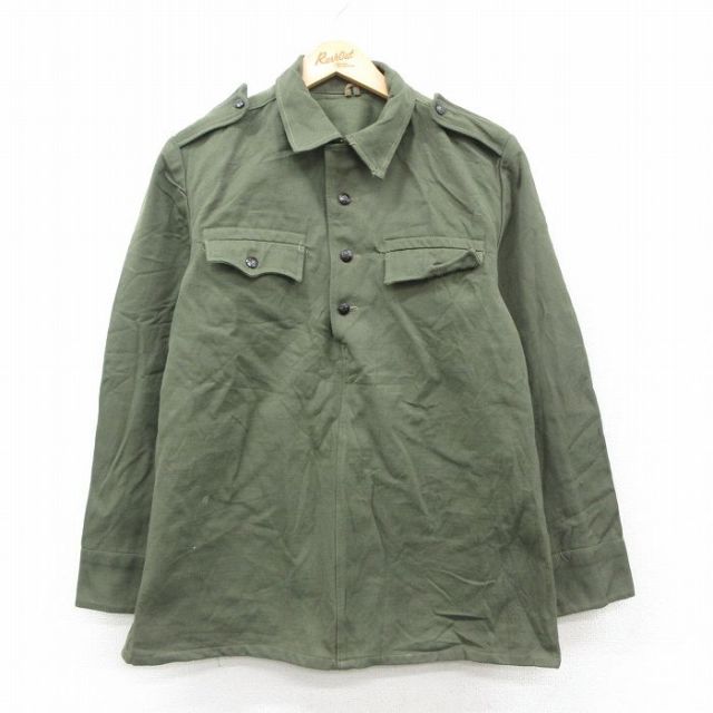ブルガリア軍 長袖ミリタリーシャツ グリーン L | 古着