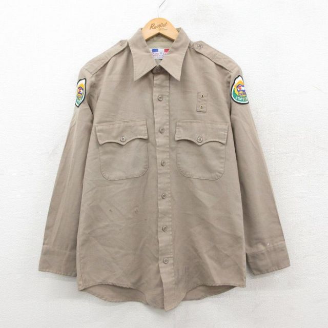 コロラド 80s 長袖ワークシャツ ベージュ L | 古着