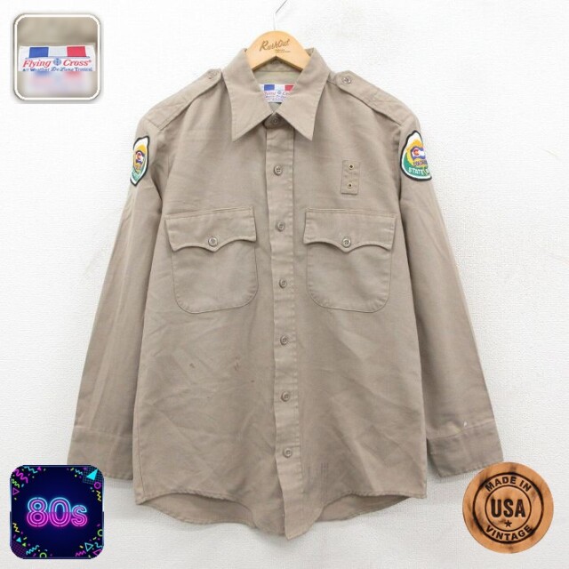 【50%OFF】コロラド 80s 長袖ワークシャツ ベージュ L | 古着
