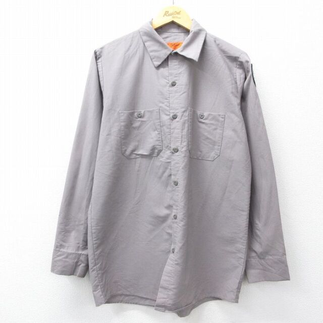レッドキャップ 00s 長袖ワークシャツ アリゾナ グレー L | 古着