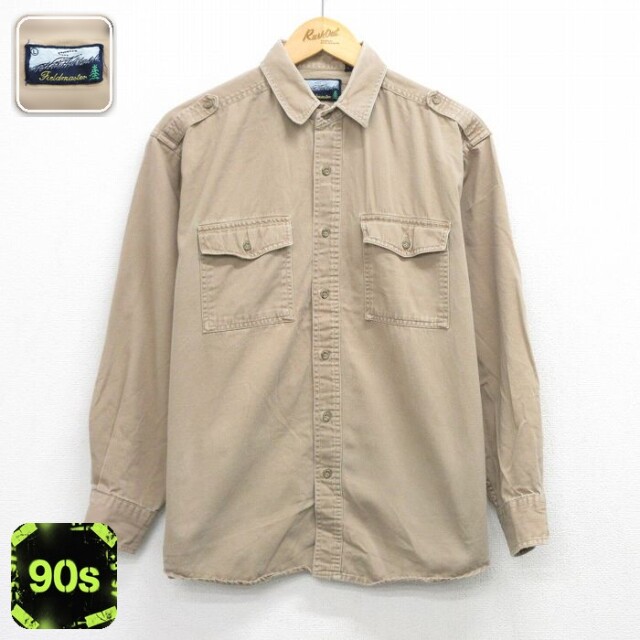 【50%OFF】90s 長袖シャツ ベージュ XL | 古着