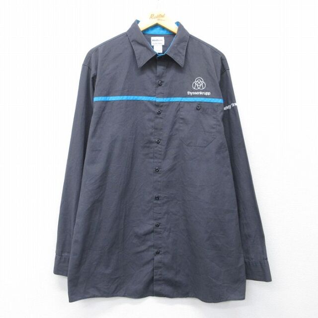 00s 長袖ワークシャツ thyssenkrupp グレー XL | 古着