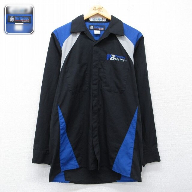 【50%OFF】Pearse Bertram 長袖ワークシャツ ブラック L | 古着